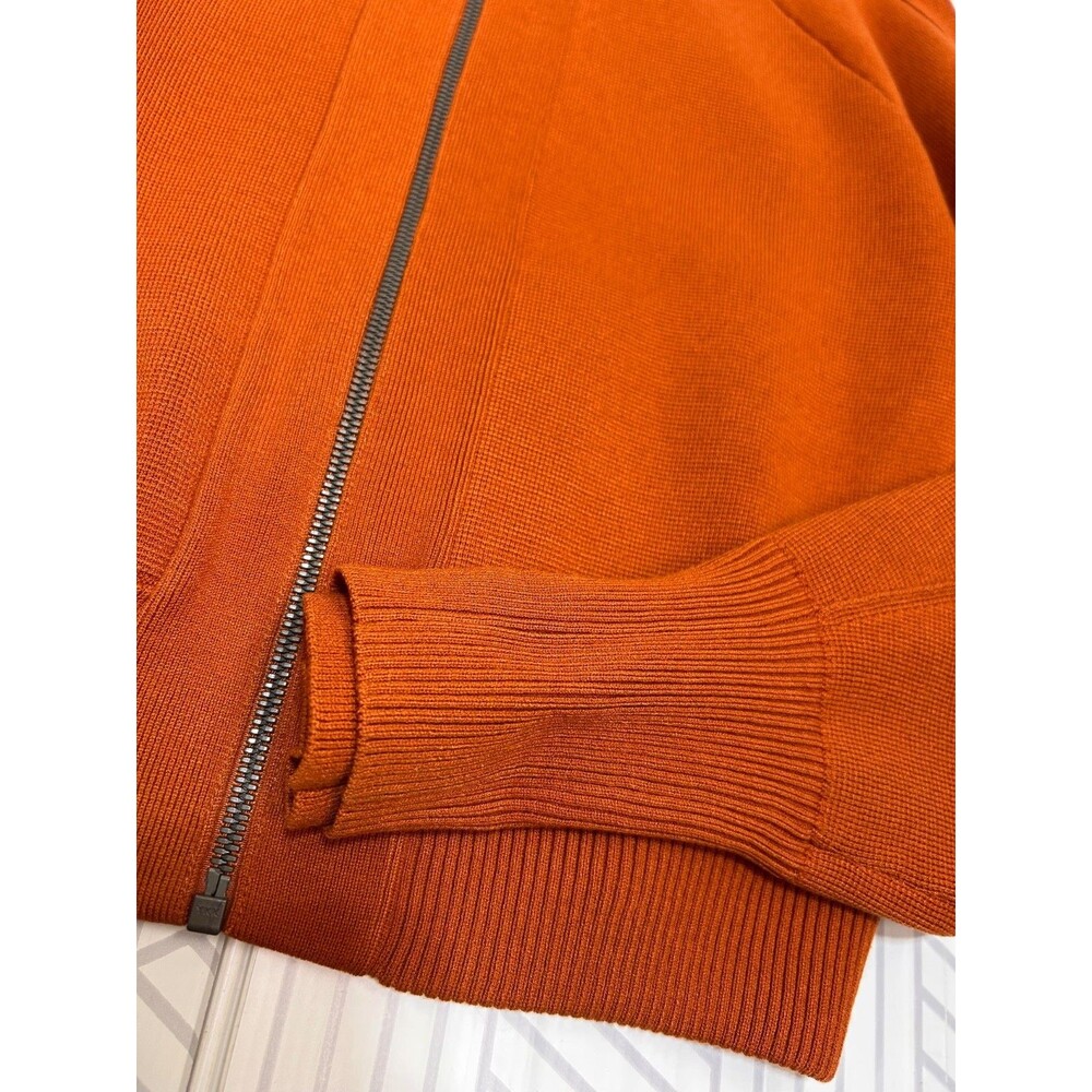 $249 Athleta Sequoia size Small Sweater Jacket Zip Foliage Orange Old Money I - Picture 15 of 15